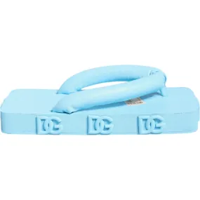 Dolce & Gabbana Light Blue Rubber Slides Flats Sandals Shoes