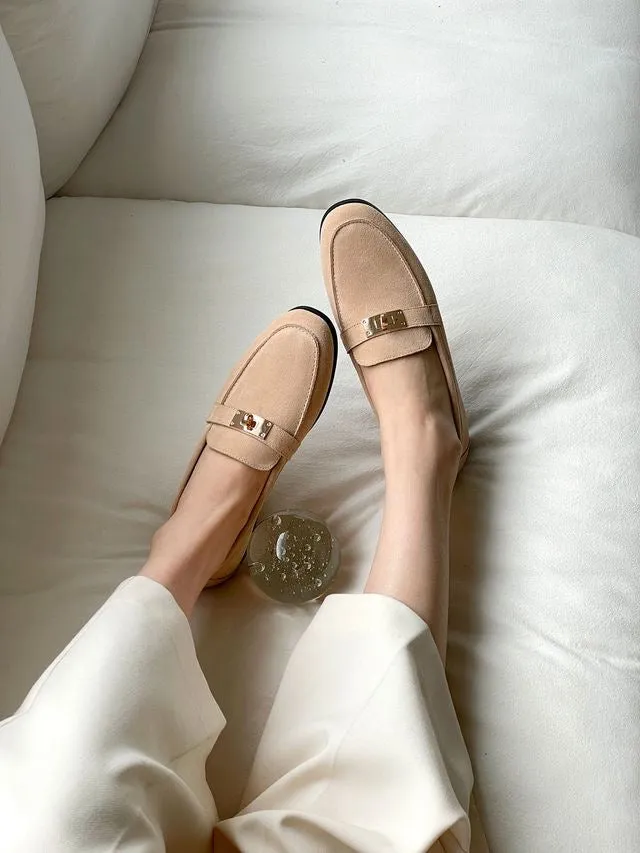 [ Pre-order ] Sheepskin Suede Loafers