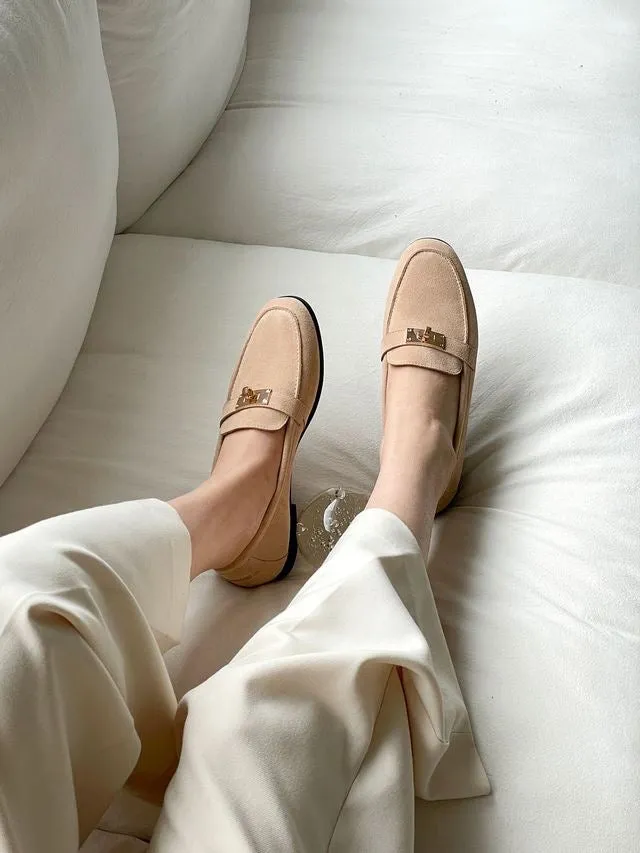 [ Pre-order ] Sheepskin Suede Loafers