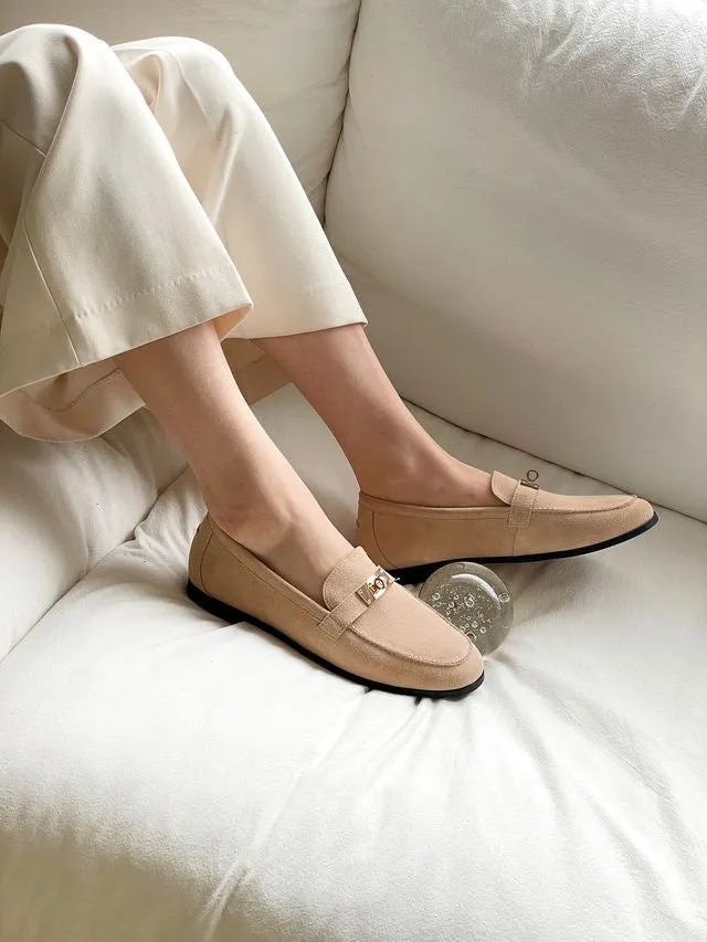 [ Pre-order ] Sheepskin Suede Loafers