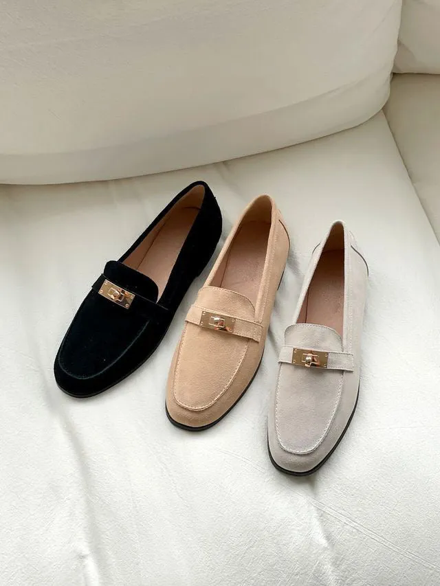 [ Pre-order ] Sheepskin Suede Loafers