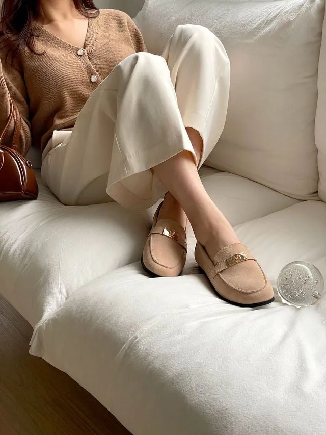 [ Pre-order ] Sheepskin Suede Loafers