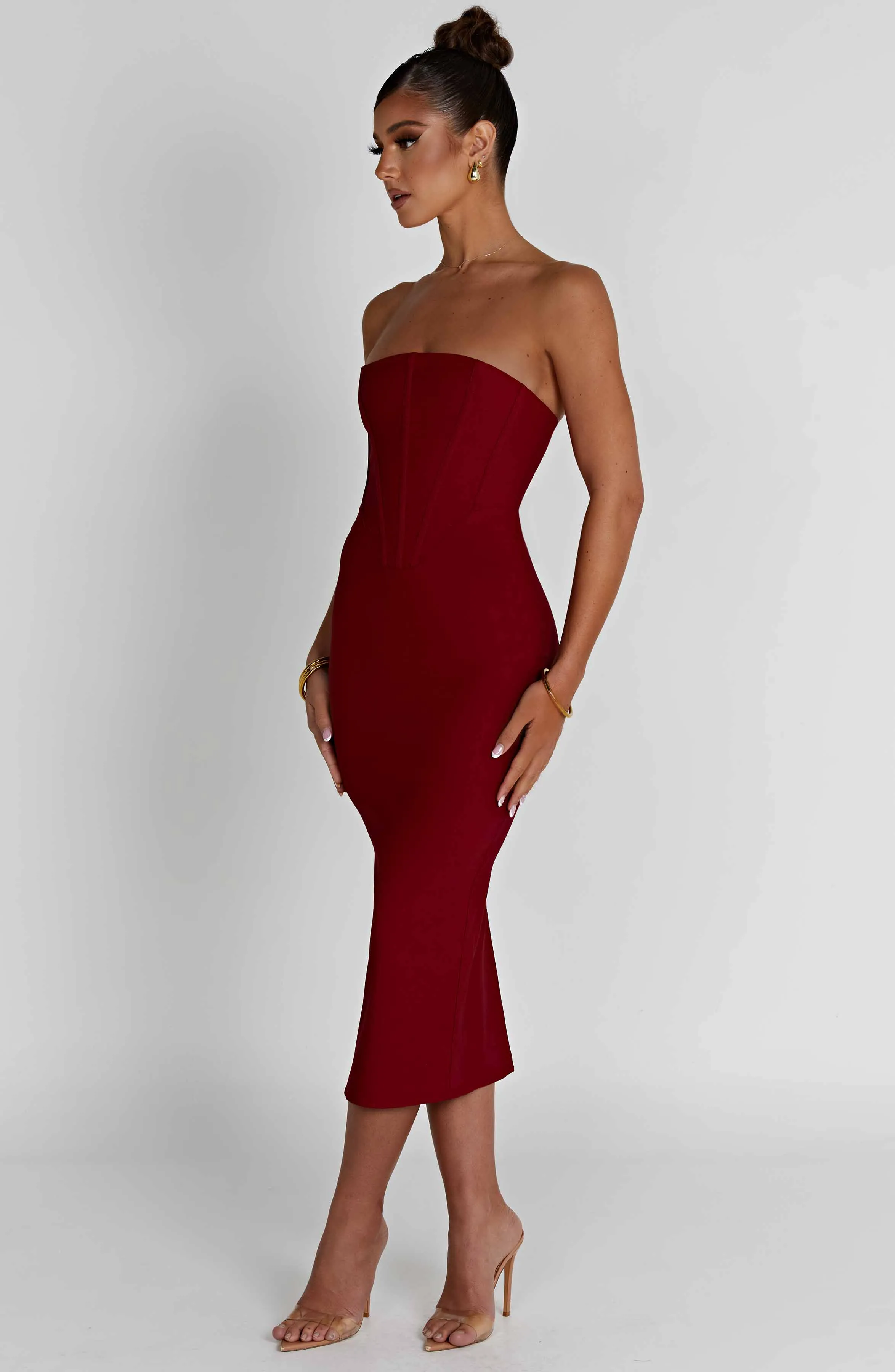 Amore Midi Graceful Dress - Red