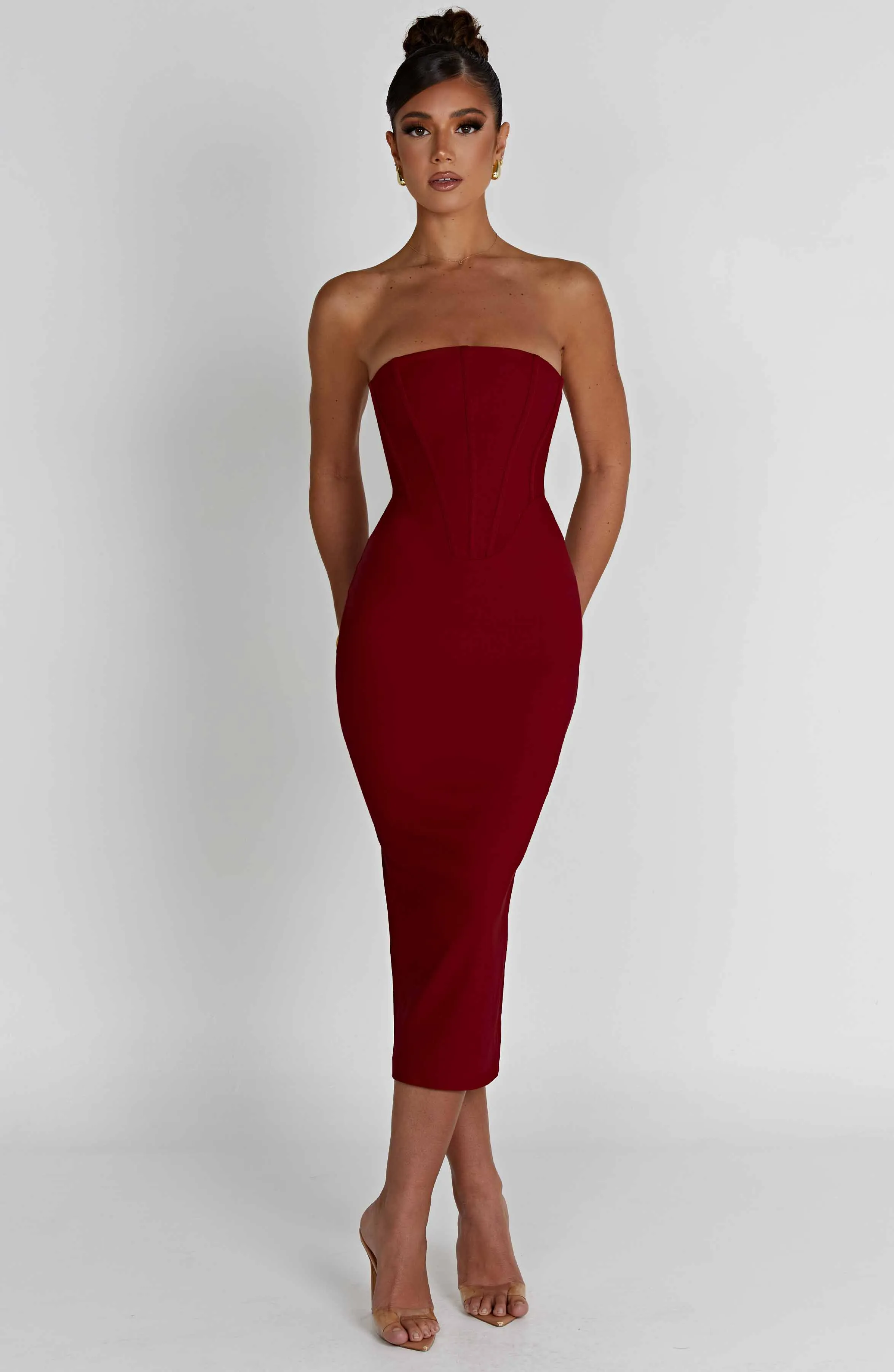 Amore Midi Graceful Dress - Red