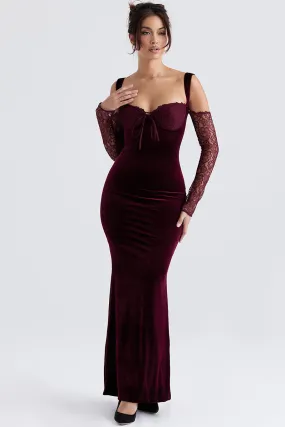 Beautiful Evening Graceful Velvet Maxi Dress