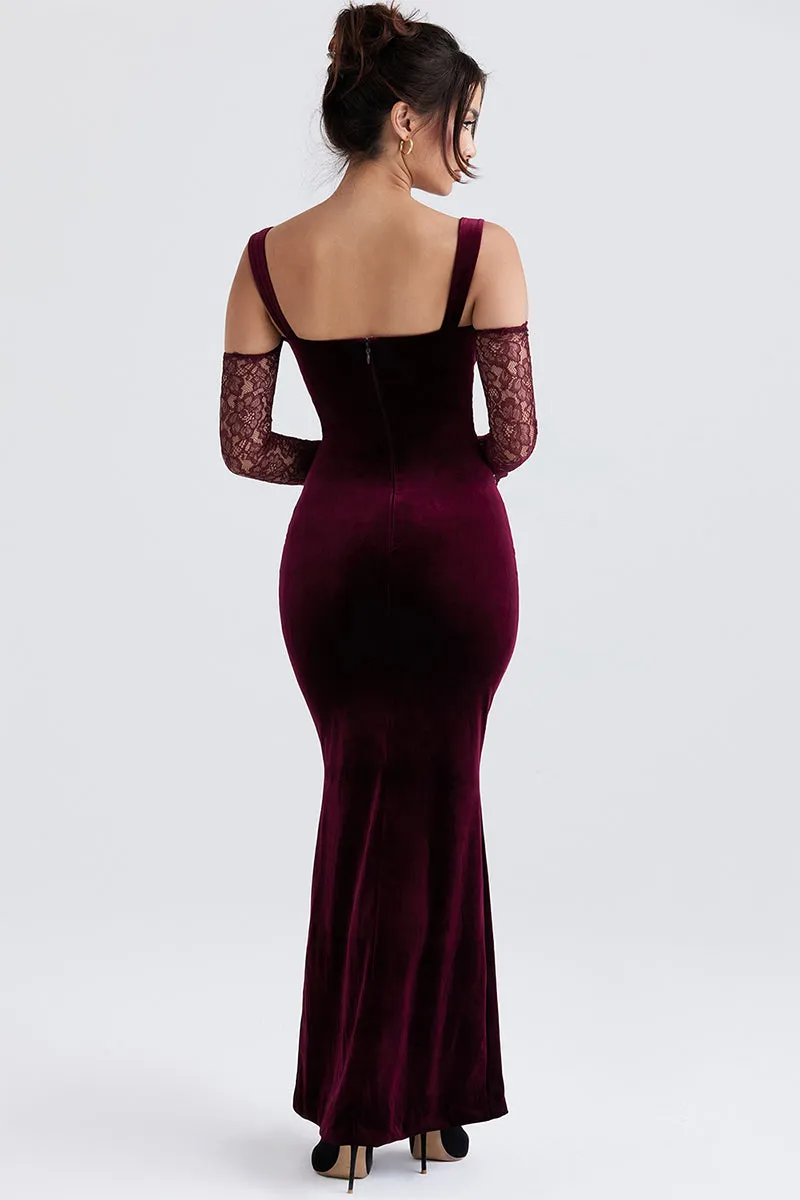 Beautiful Evening Graceful Velvet Maxi Dress