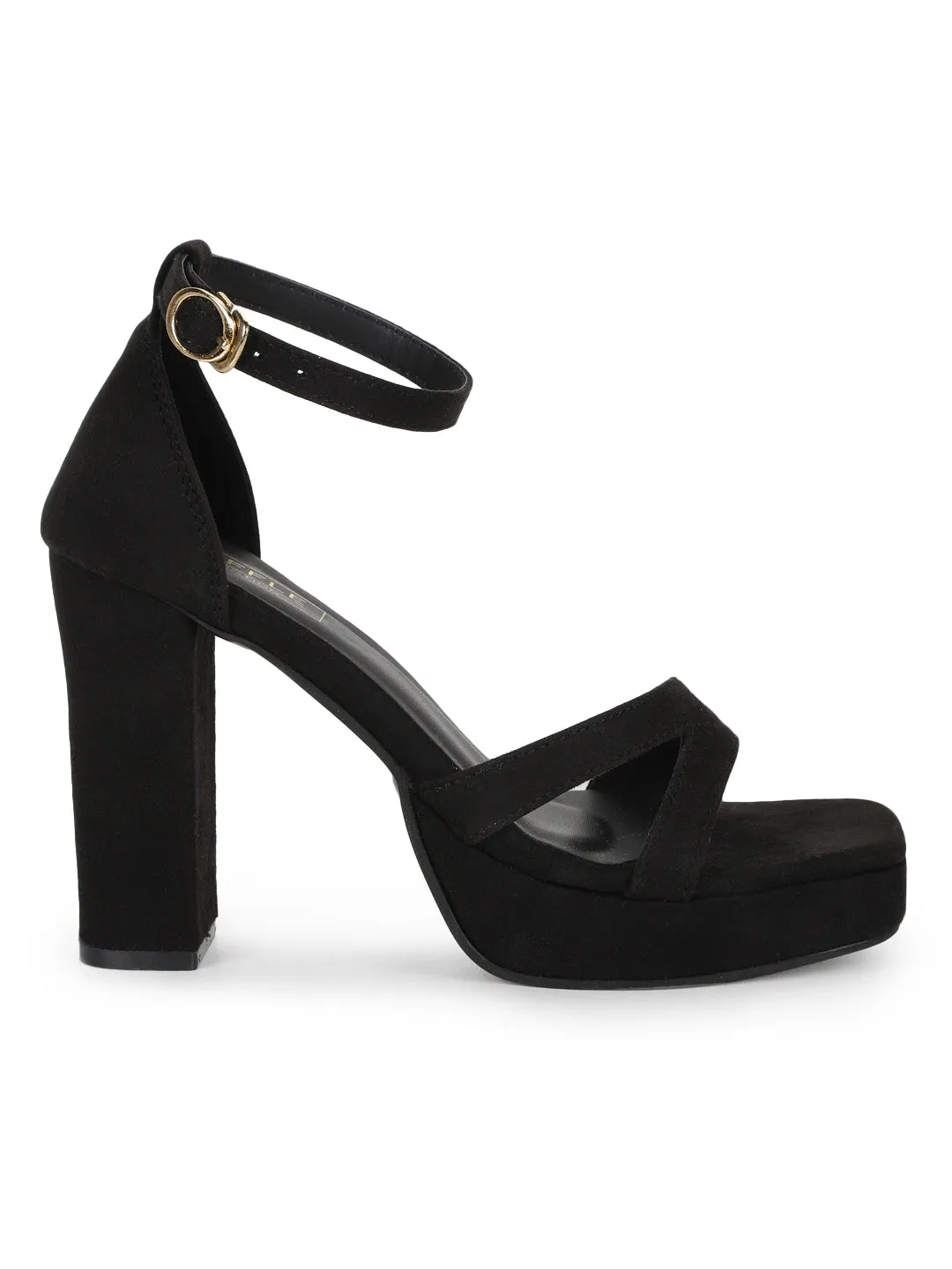 Black Suede High Block Heel Sandals (TC-SLC-N1103-BLK)