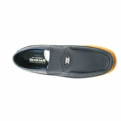 British Walkers BWB Men's Navy Blue Leather Slip On