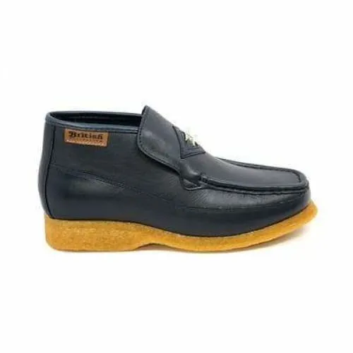 British Walkers BWB Men's Navy Blue Leather Slip On