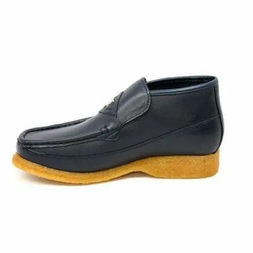 British Walkers BWB Men's Navy Blue Leather Slip On