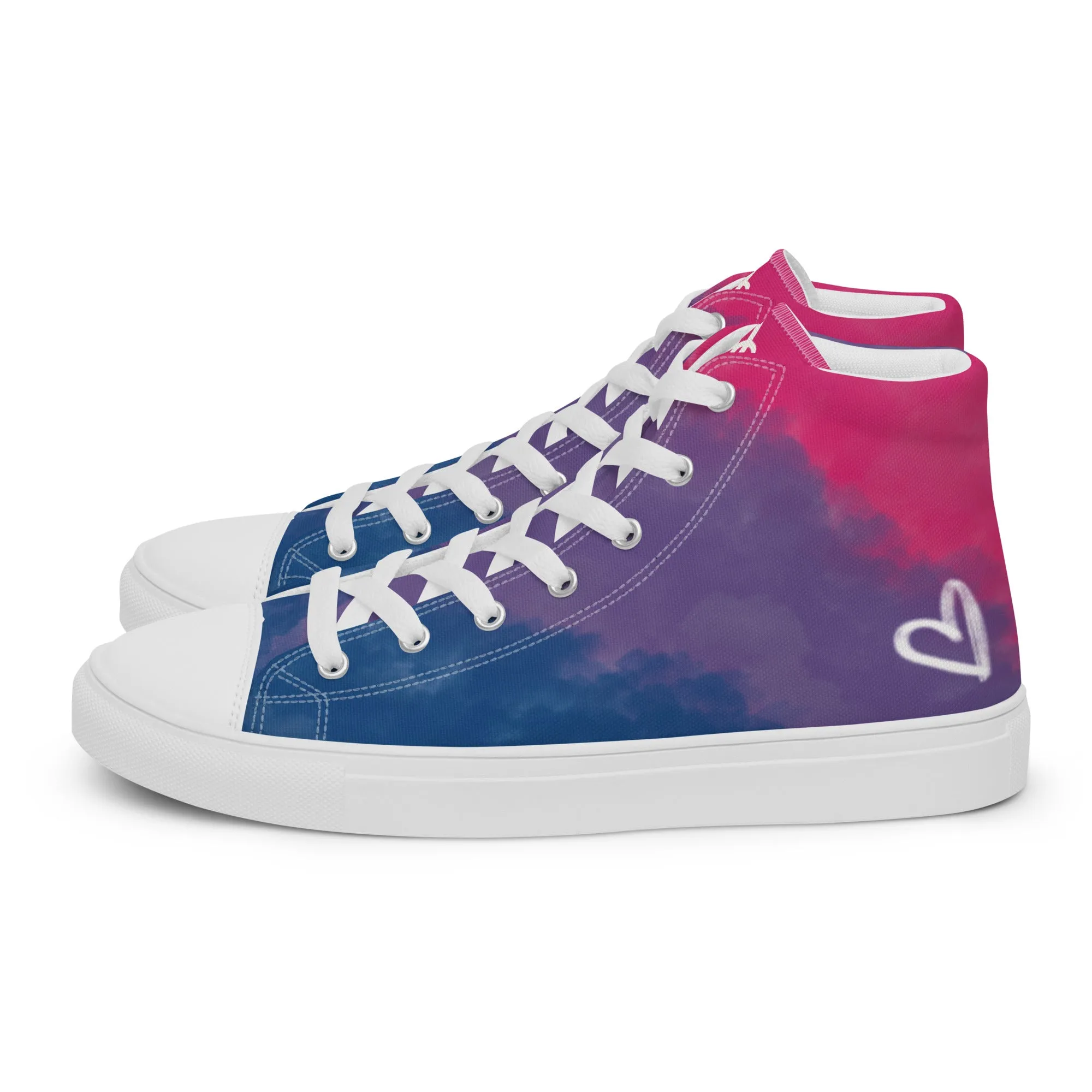 Cloudy Bisexual High Top Canvas Shoes (Fem Sizing)