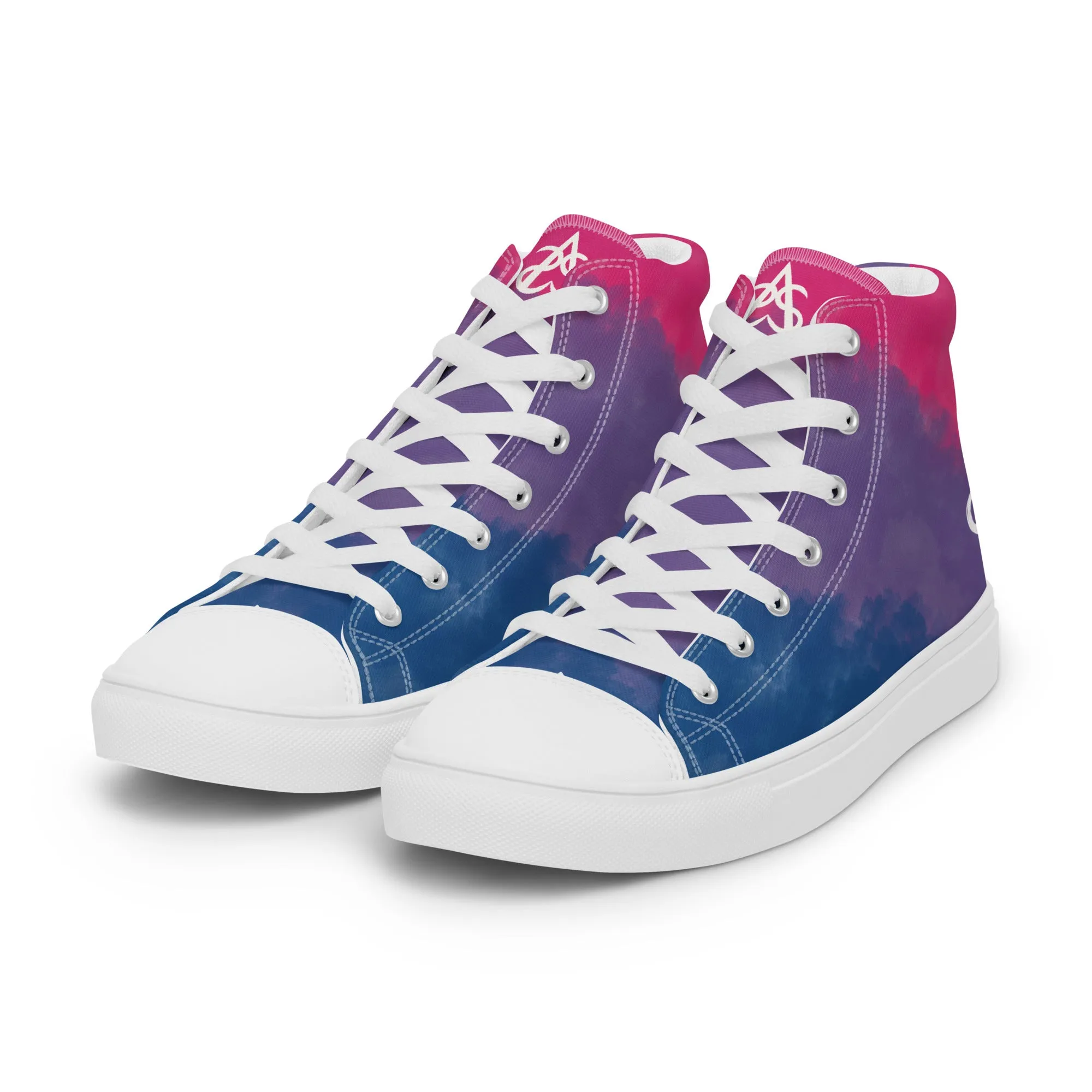 Cloudy Bisexual High Top Canvas Shoes (Masc Sizing)