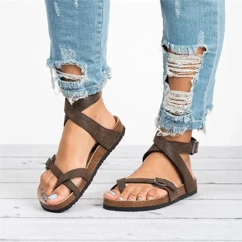 Comfy Lace Up Footbed Sandals