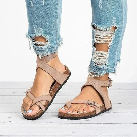 Comfy Lace Up Footbed Sandals