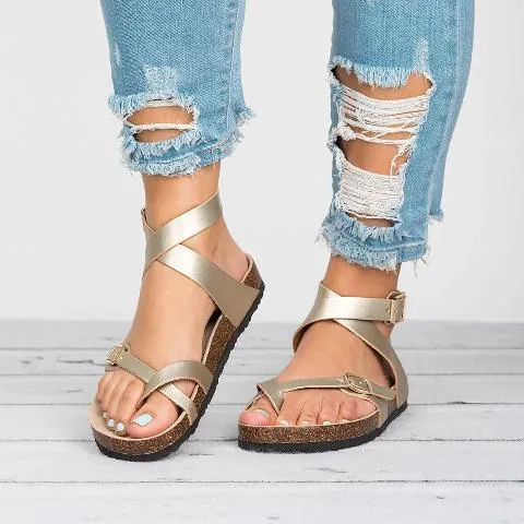 Comfy Lace Up Footbed Sandals