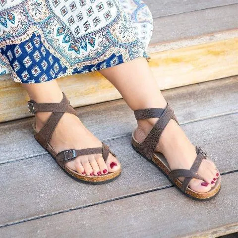 Comfy Lace Up Footbed Sandals