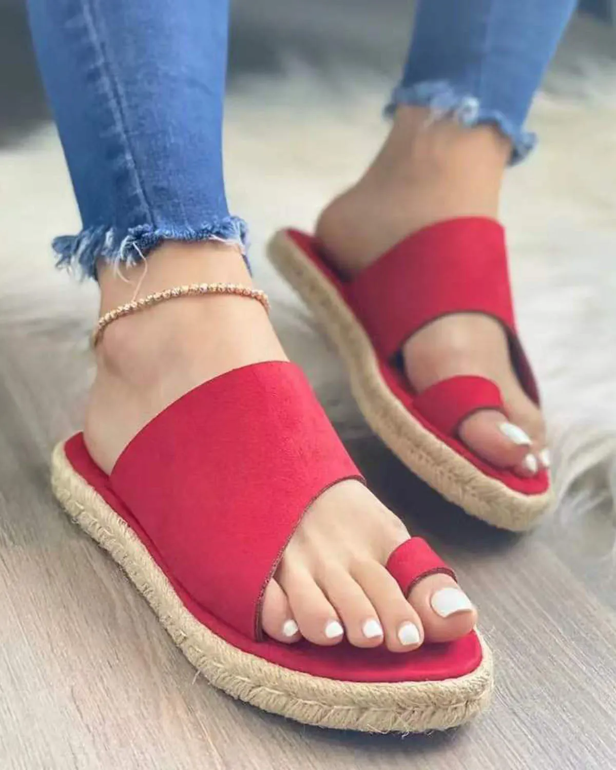 elveswallet Retro suede flat espadrilles slippers