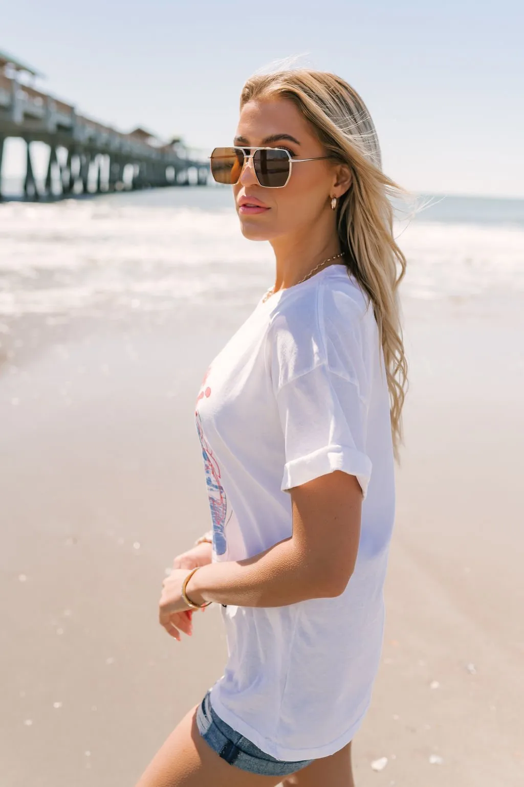 Girl Dangerous White Capri Graphic Tee - FINAL SALE