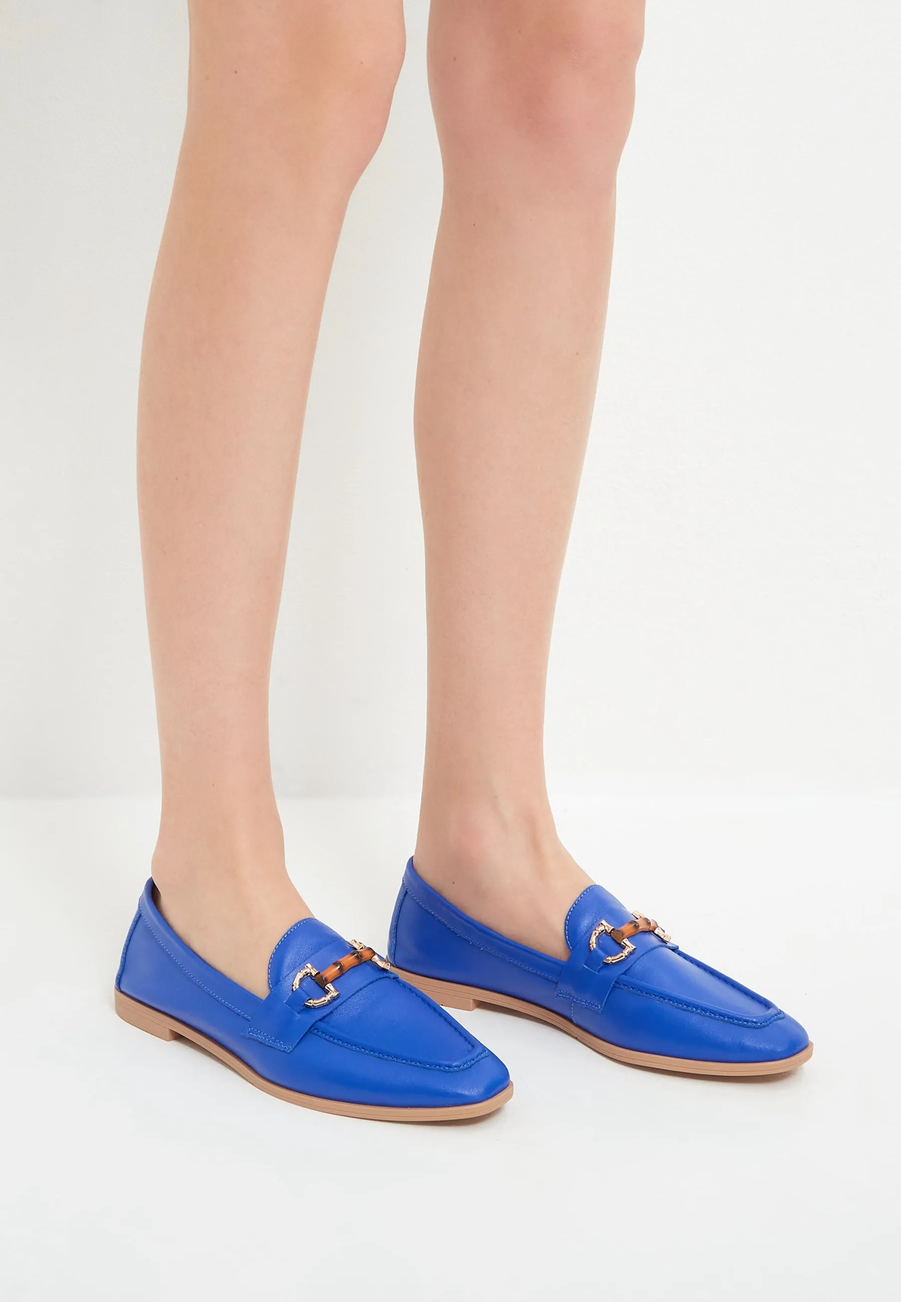 Hight Quality Leather Loafers - Blue