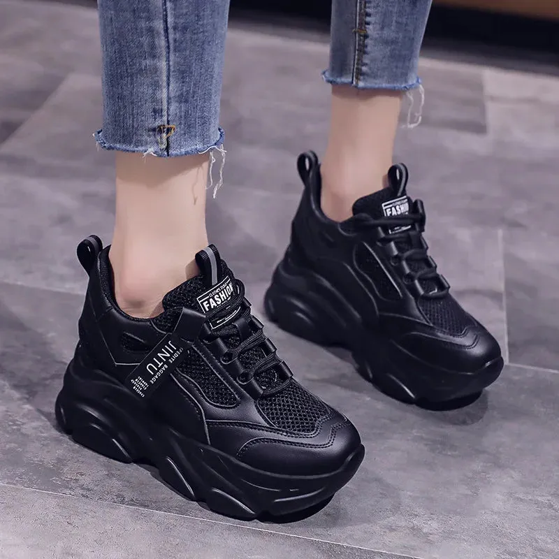 Joskaa 2024 New Black Platform High Top Sneakers