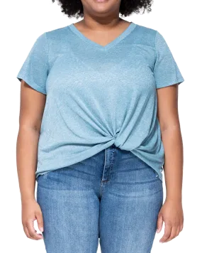 Lia Twist Hem Tee | Light Blue