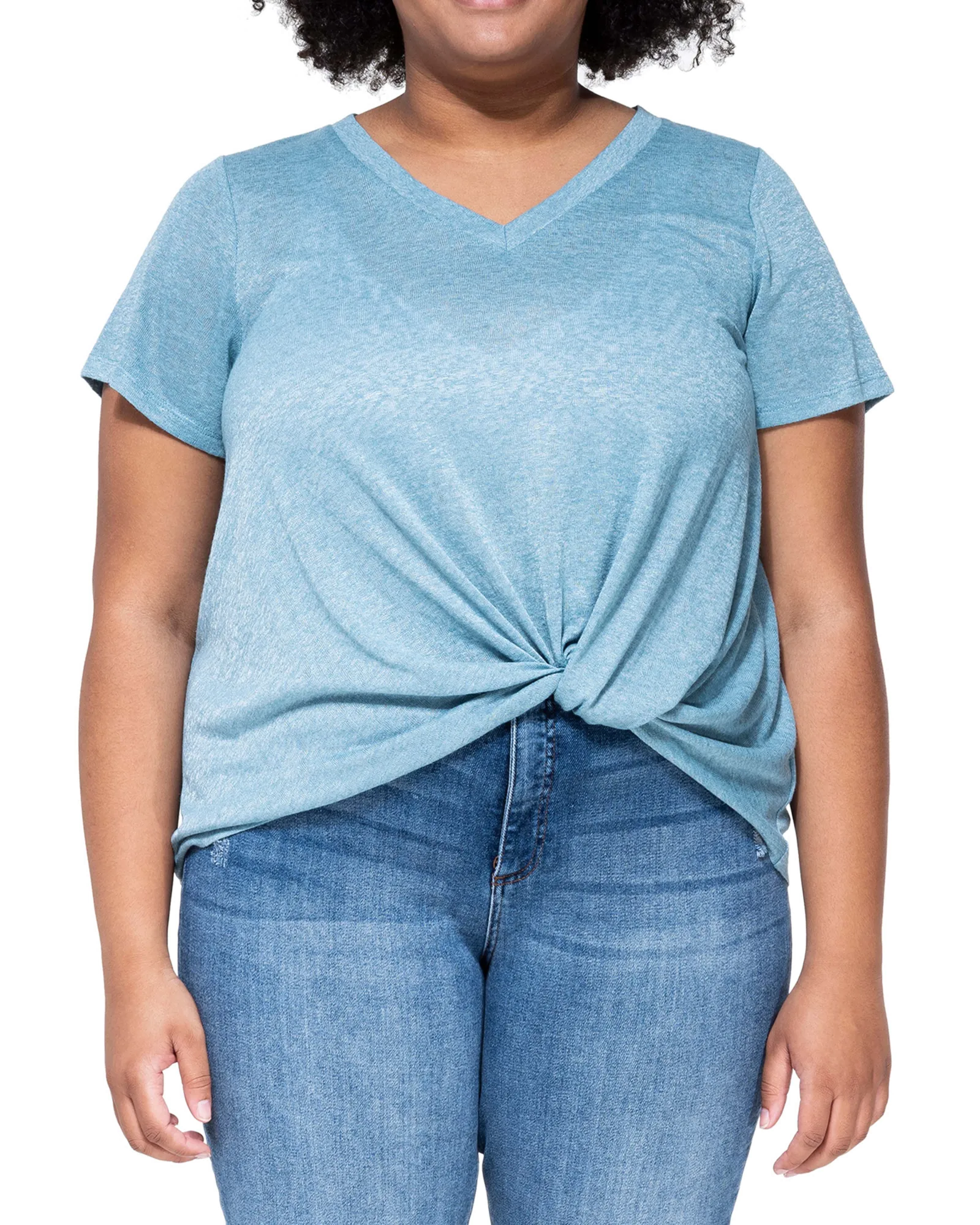 Lia Twist Hem Tee | Light Blue