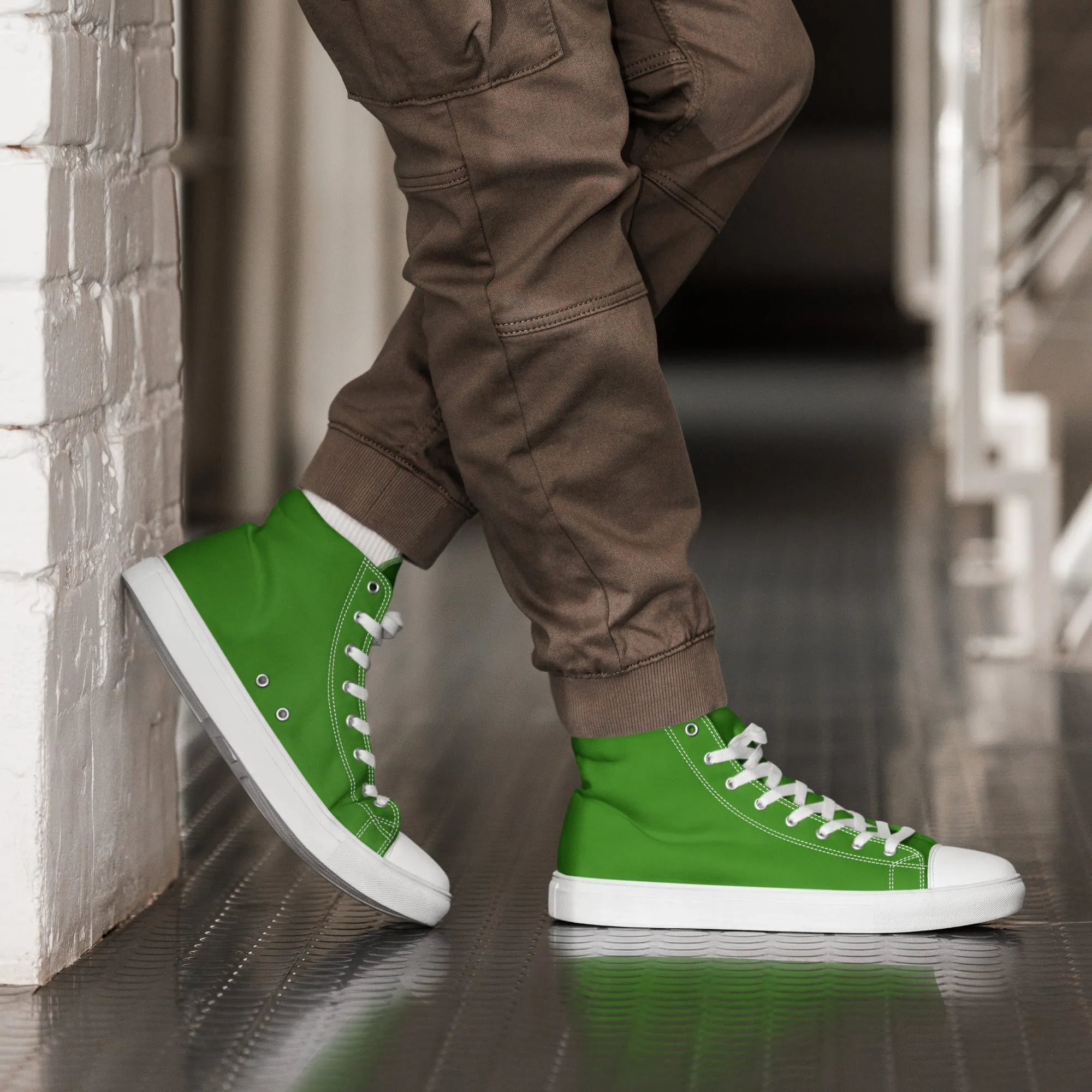 Men's Fresh Green High Top Shoes