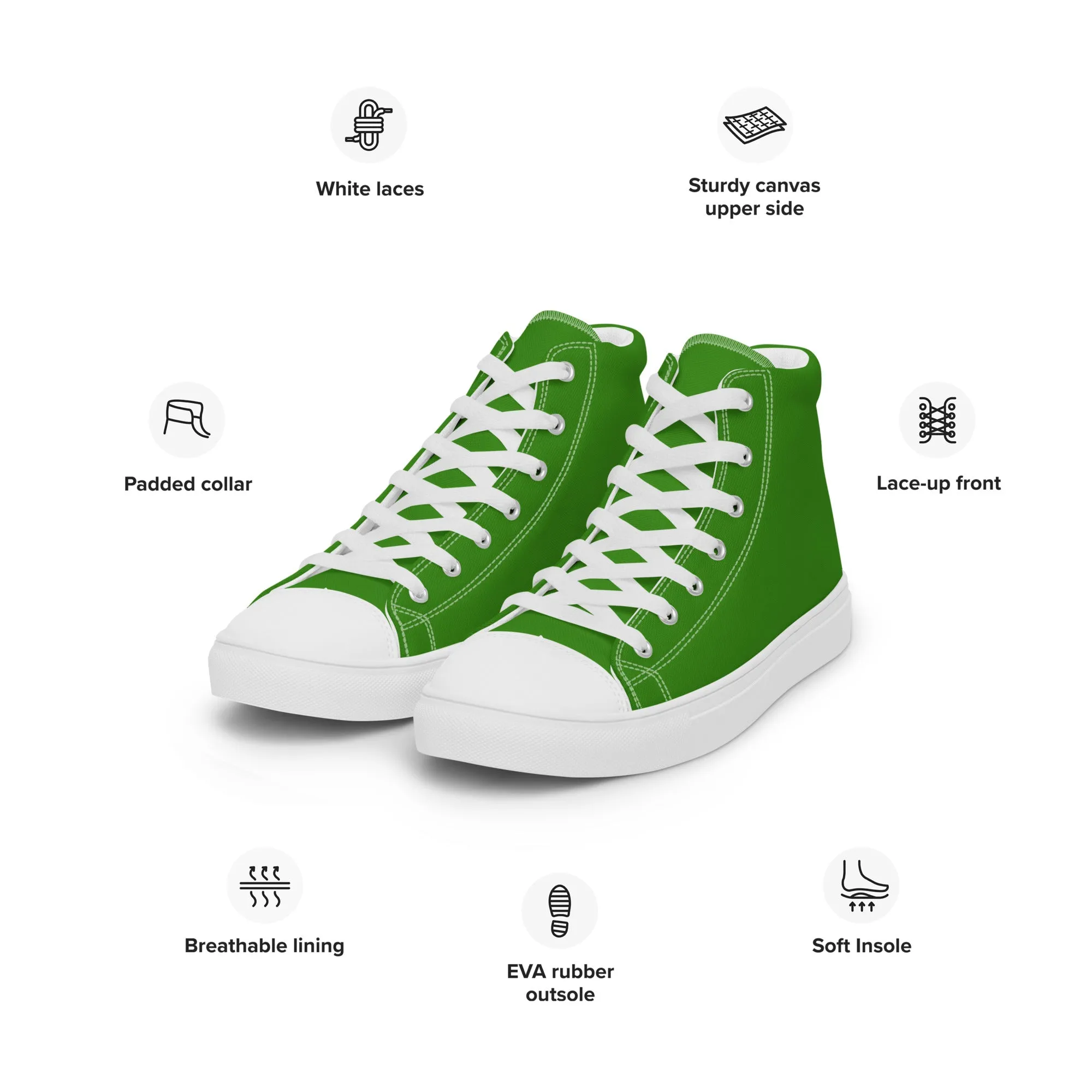 Men's Fresh Green High Top Shoes