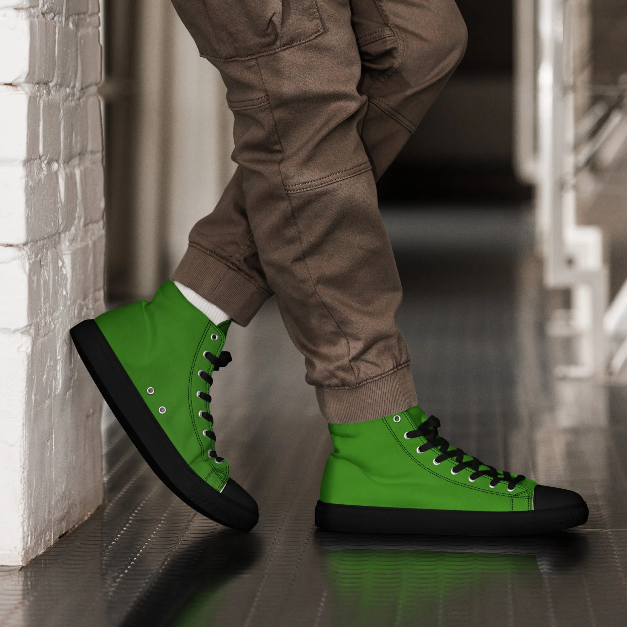 Men's Fresh Green High Top Shoes