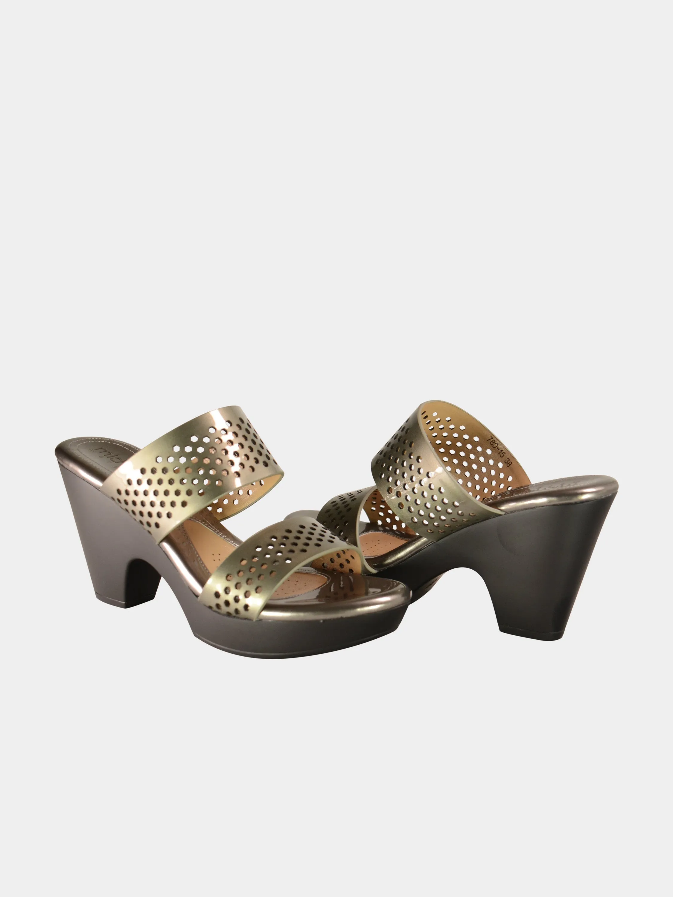 Michelle Morgan 780-15 Block Heel Dot Sandals