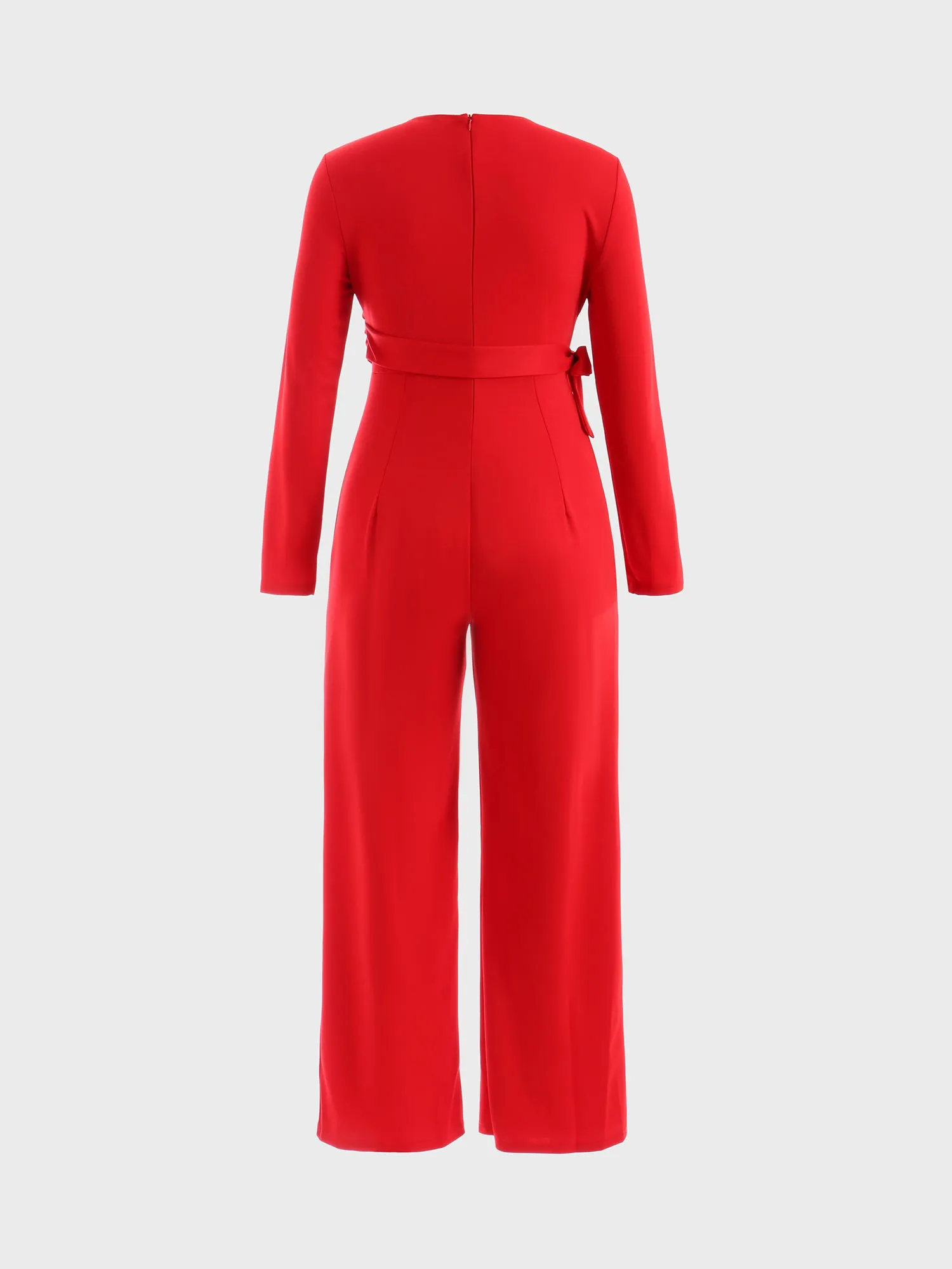 Midsize Graceful Tie Snatch Waist Jumpsuit