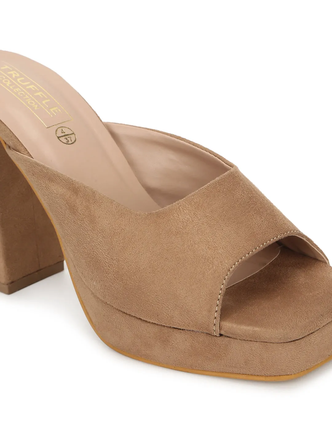 Nude Suede High Block Heel Mules (TC-SLC-N1101-NUD)