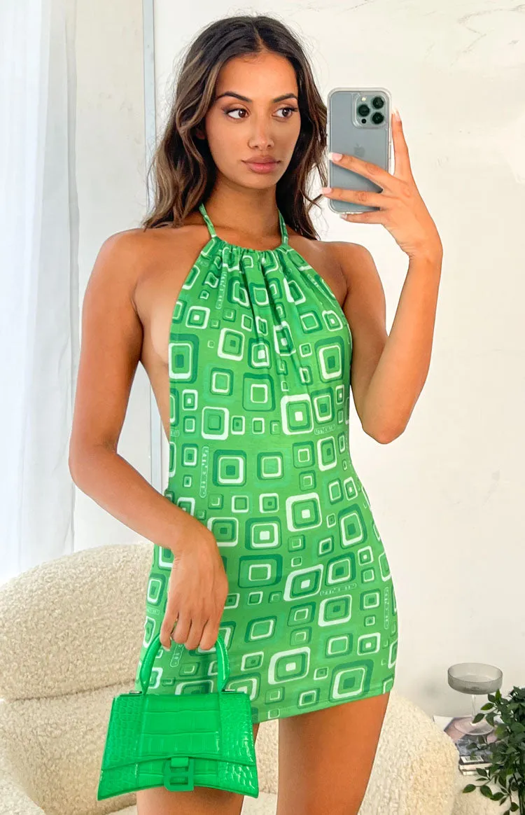 OMIGHTY Cubby Halter Dress Green