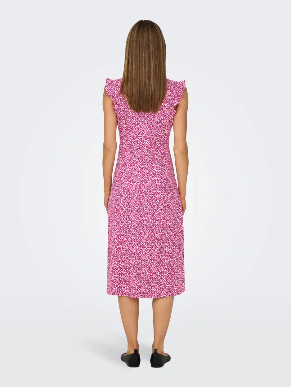 Onlmay Life S/l Wrap Midi Dress Jrs - Roze Dessin