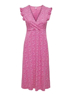 Onlmay Life S/l Wrap Midi Dress Jrs - Roze Dessin