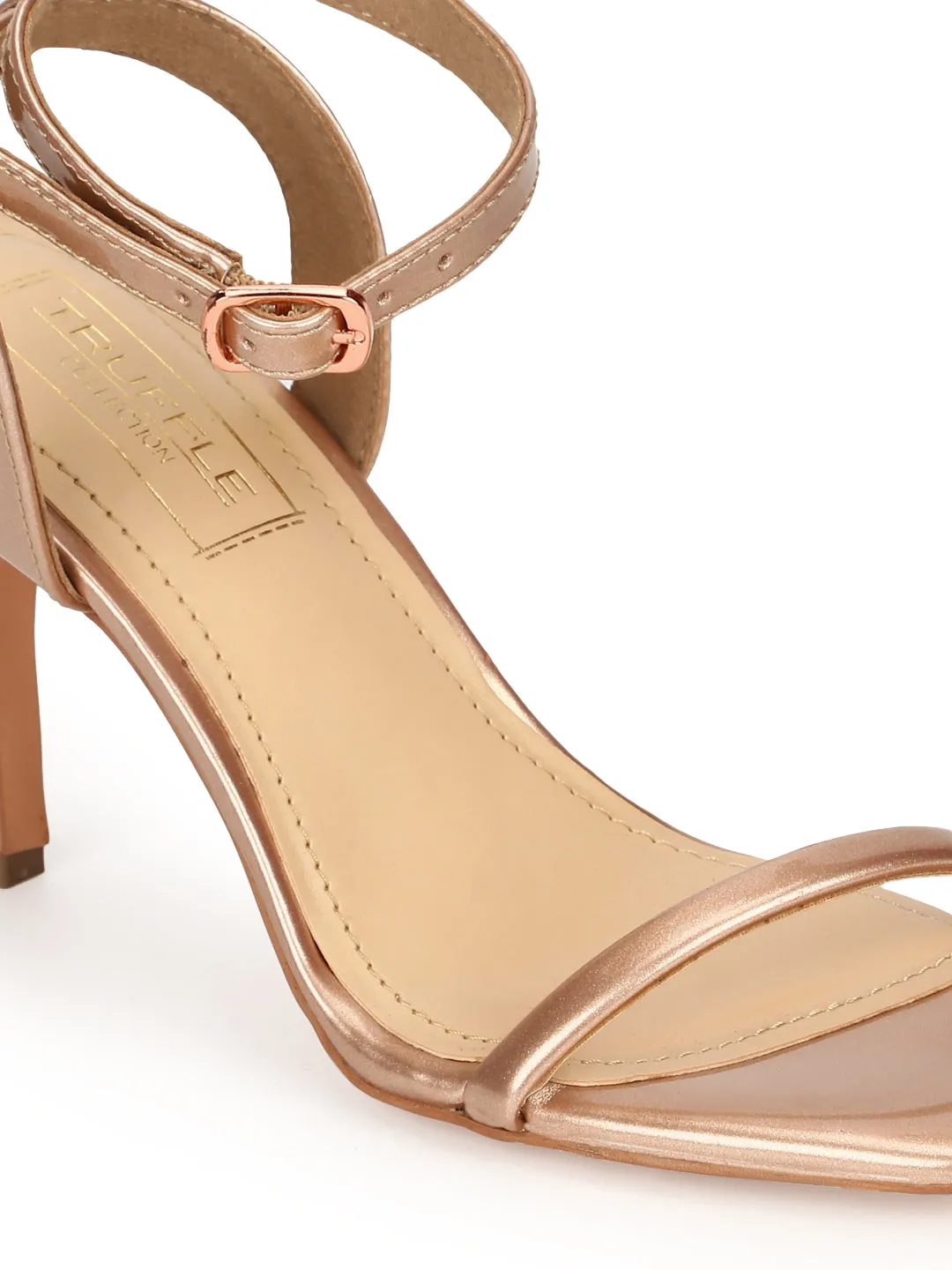 Rosegold PU Strappy Stilettos With Ankle Strap (TP10078-06-RGLD)