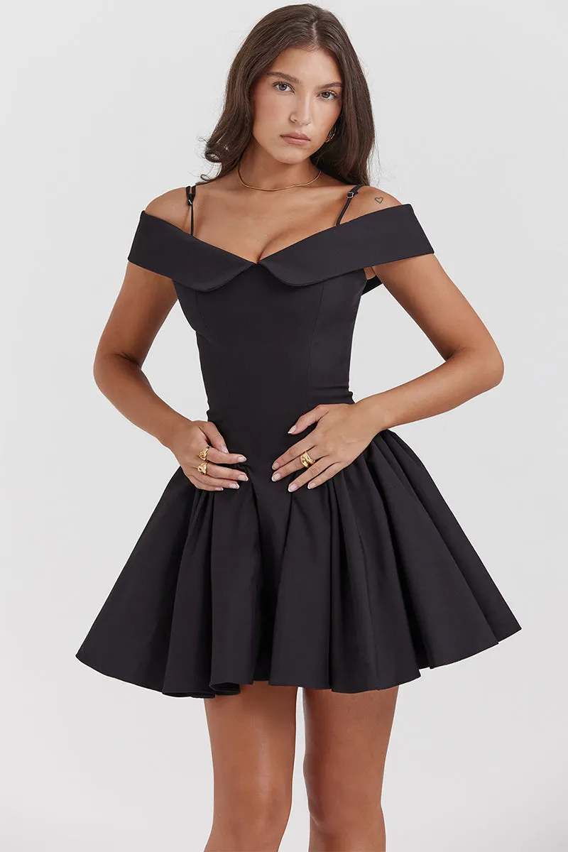 Sabina Off-the-Shoulder Graceful Mini Dress