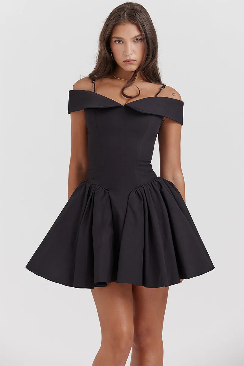 Sabina Off-the-Shoulder Graceful Mini Dress