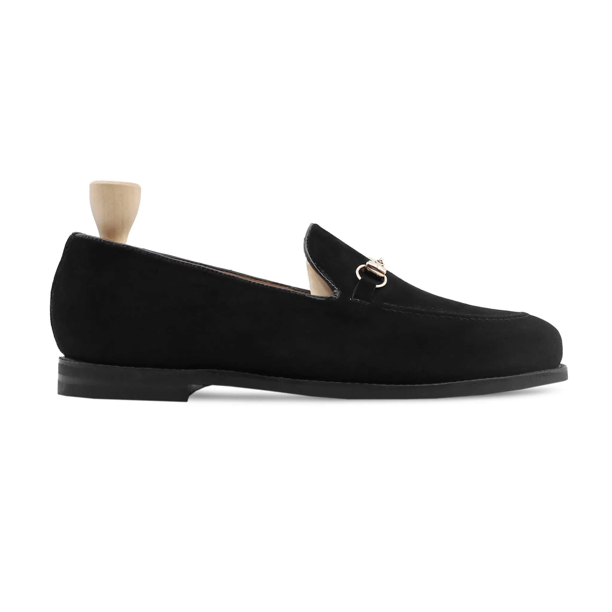 Sherlock Gy - Men's Black Kid Suede Loafer