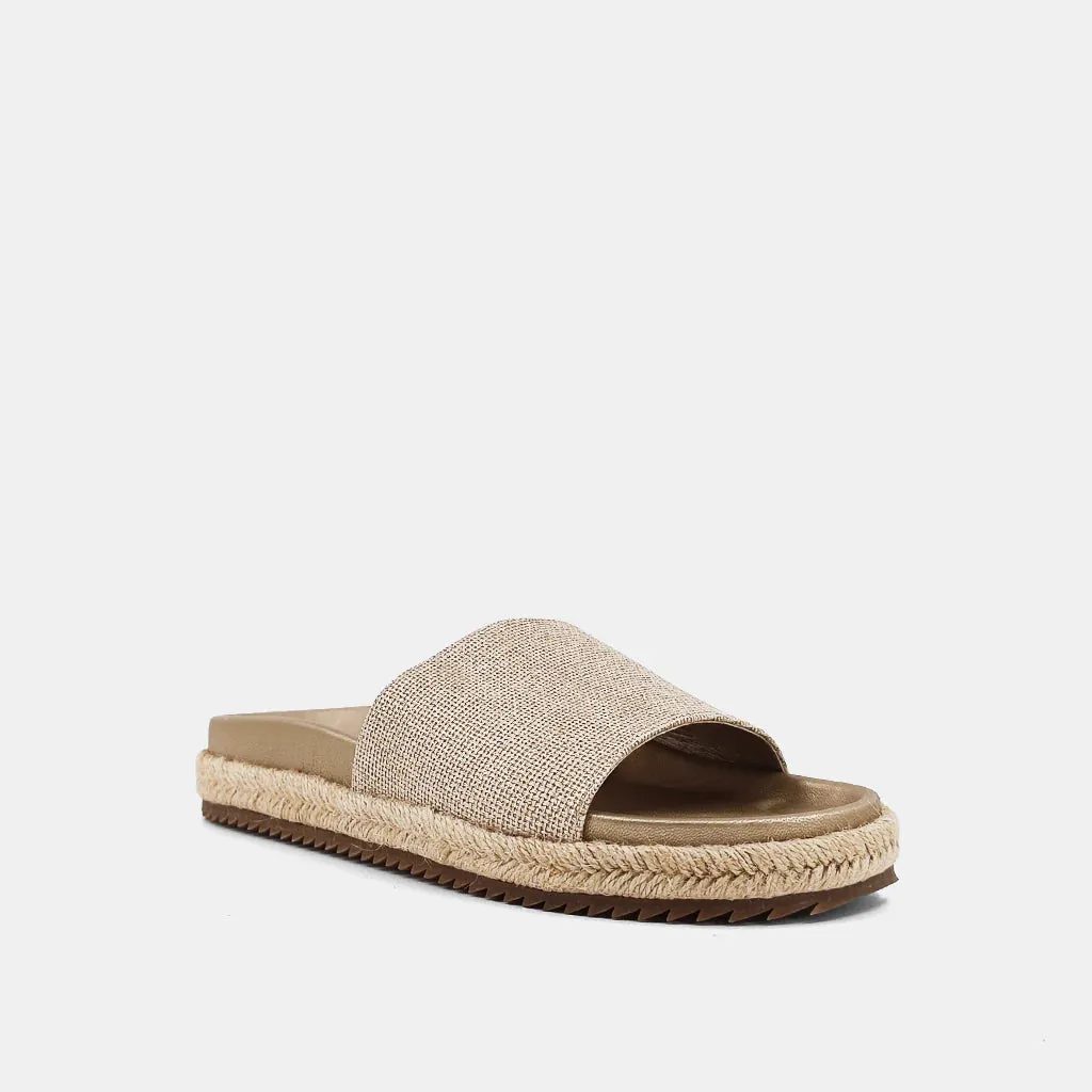 Shu Shop Crisanta Gold Woven Sandals