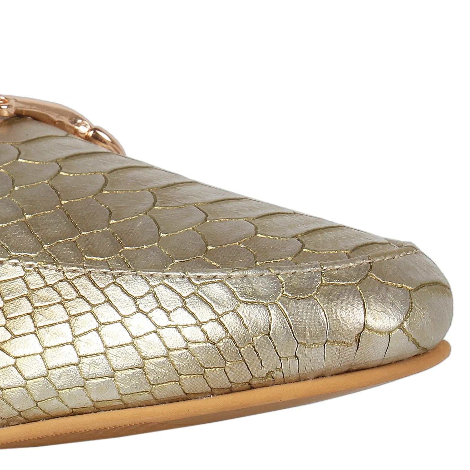 Tao Paris Lea 10021-03 Gold Patterned Mules