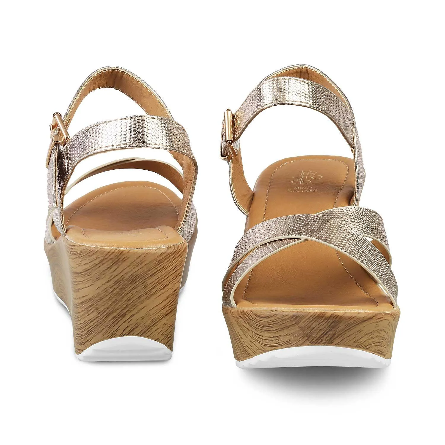 The Hungary Champagn Women Wedge Sandals