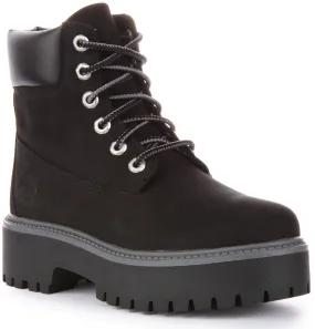 Timberland A5Rh5 6 inch Platforms In Black For Women