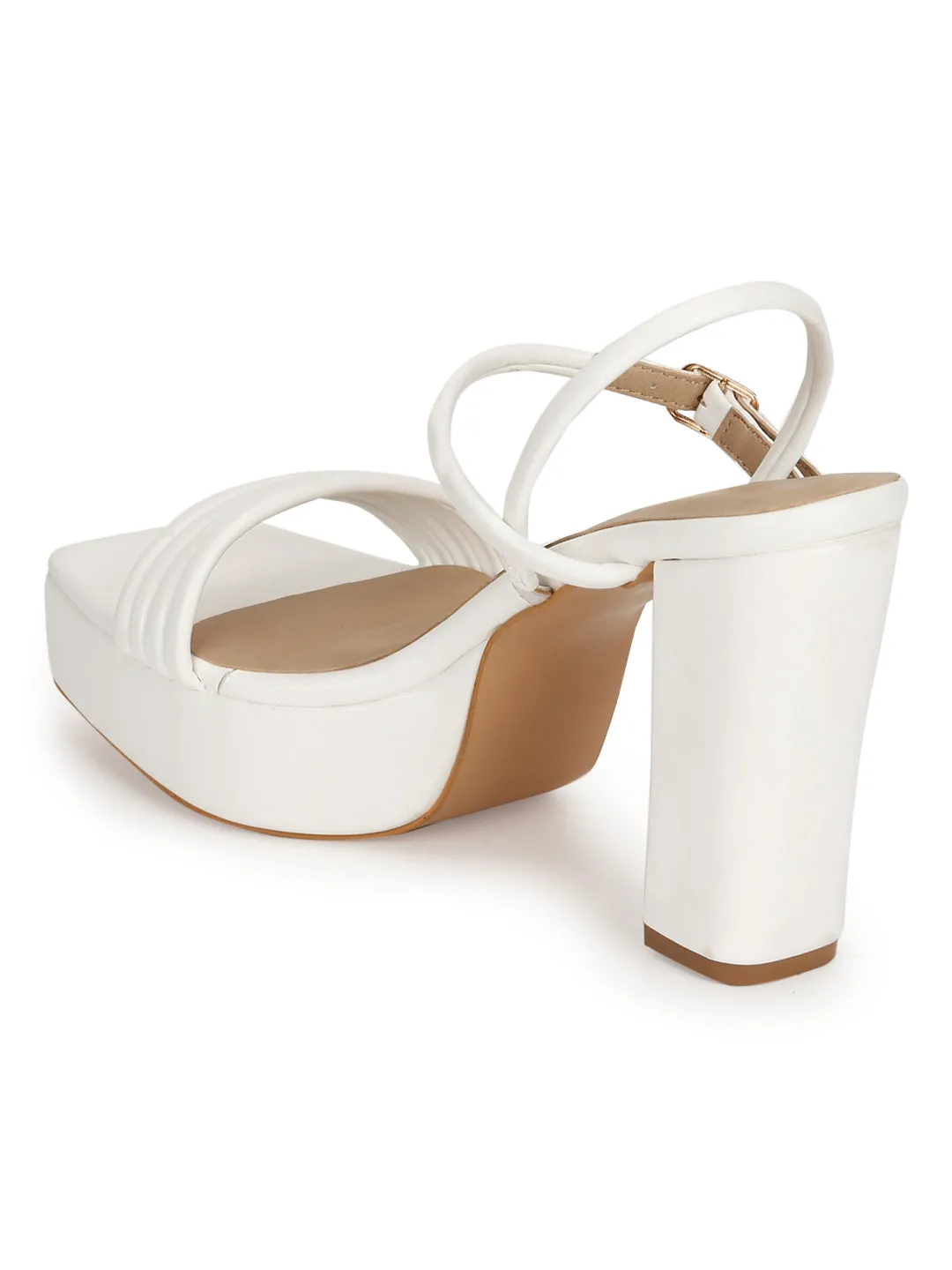 White PU Strappy Platform Heel Sandals (TC-SLC-B61-WHT)