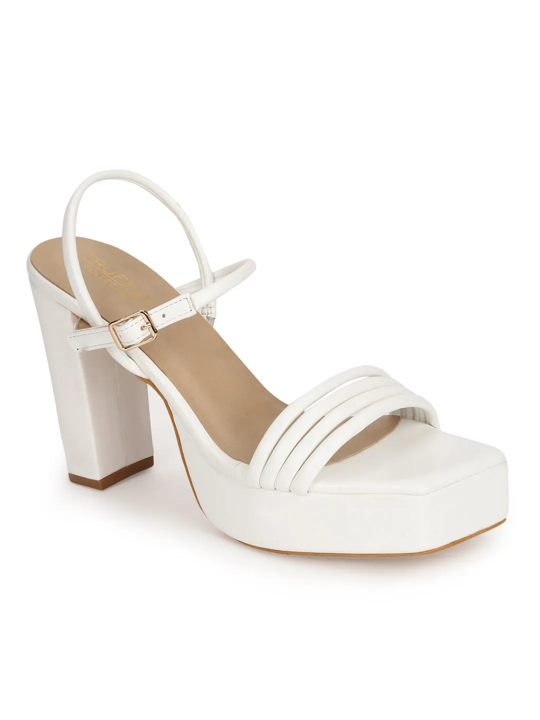 White PU Strappy Platform Heel Sandals (TC-SLC-B61-WHT)