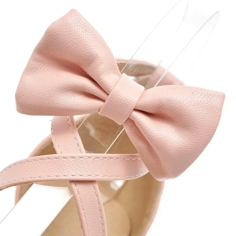 Women chunky high heel peep toe platform bow sandals