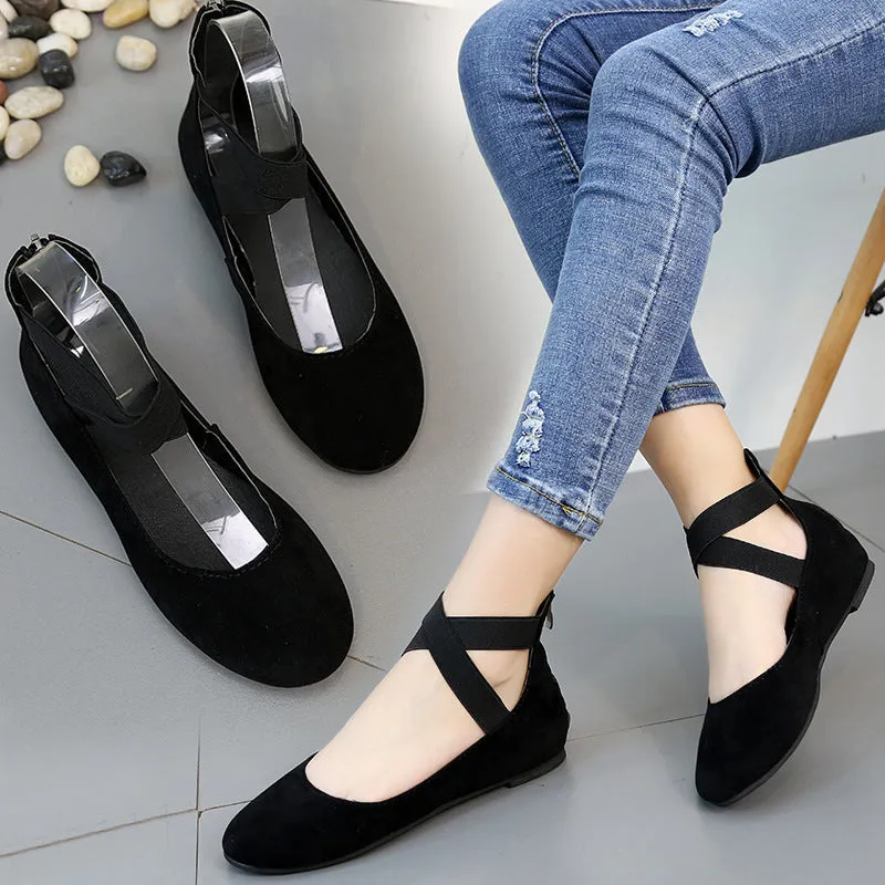 Women light criss cross casual back zipper flat sandals