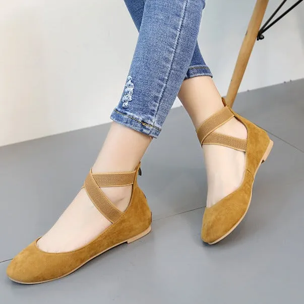 Women light criss cross casual back zipper flat sandals