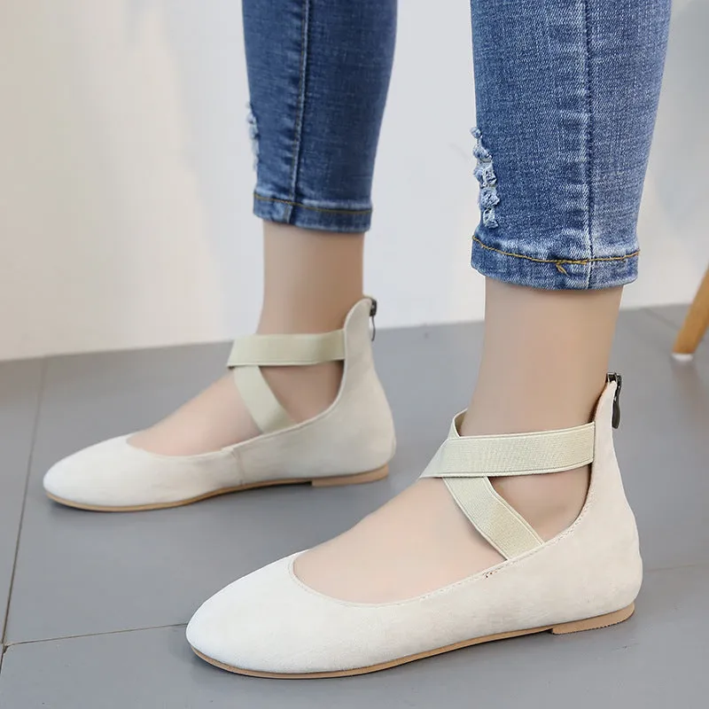 Women light criss cross casual back zipper flat sandals