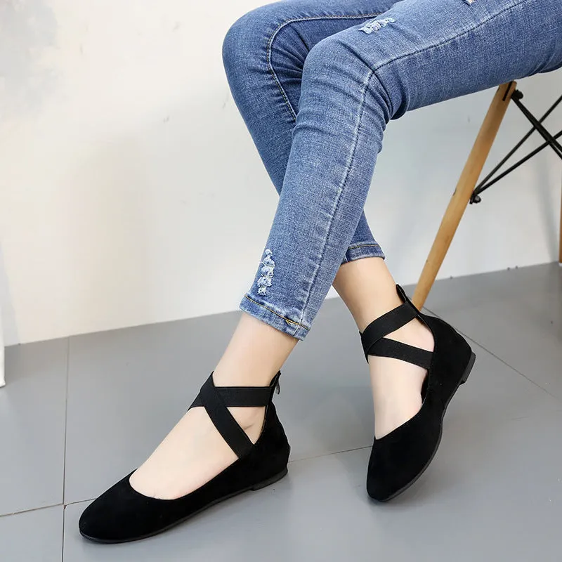 Women light criss cross casual back zipper flat sandals